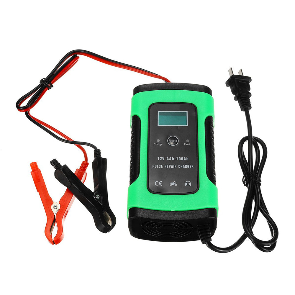 BatteryCHARGER Motorcycle Car Intelligent Battery Pulse Repair With LCD Screen Charger