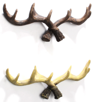 CoatHUNTER Rustic Reindeer Antlers Coat Wall Hooks