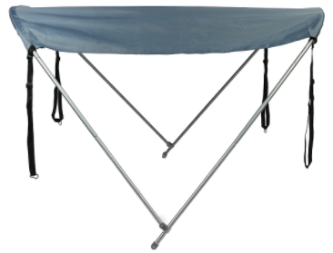 BoatCANOPY 2 Bow Anti-UV 47.2 H 45" - 63'' W Boat Top Cover Canopy Shade Metal Tube