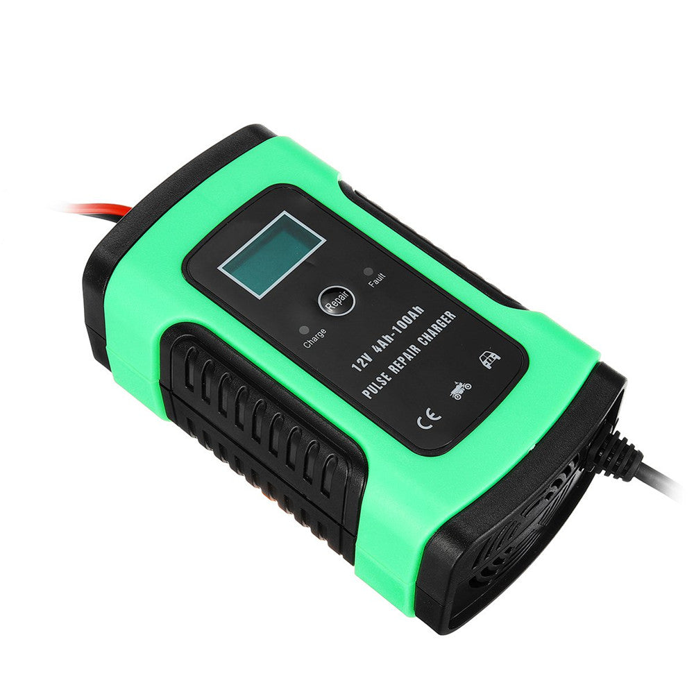 BatteryCHARGER Motorcycle Car Intelligent Battery Pulse Repair With LCD Screen Charger