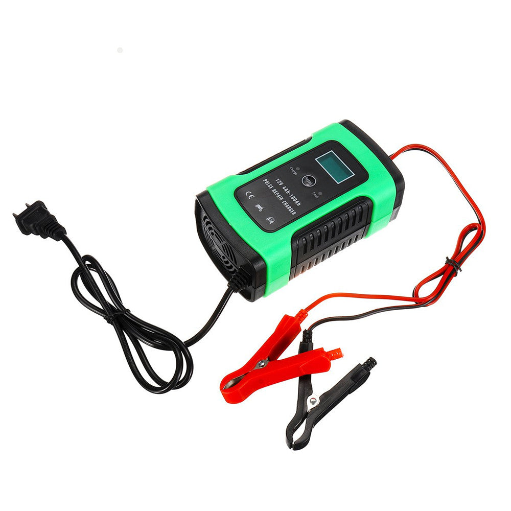 BatteryCHARGER Motorcycle Car Intelligent Battery Pulse Repair With LCD Screen Charger