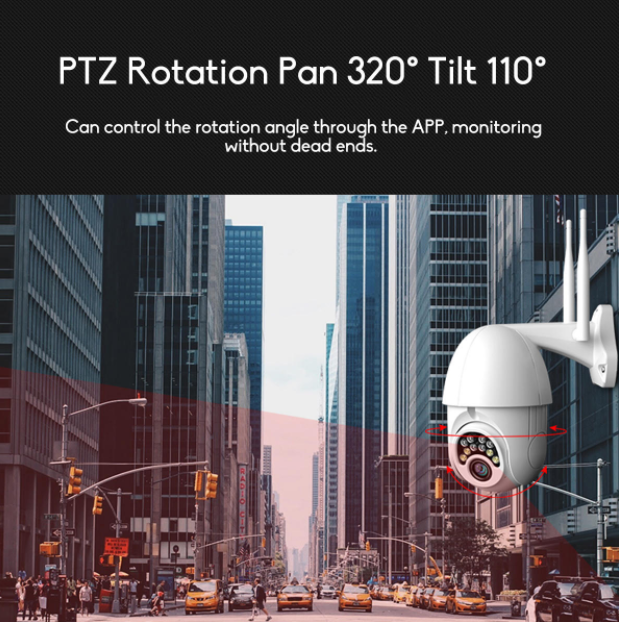 10LED 5X Zoom HD 2MP IP Security Camera WiFi Wireless 1080P Outdoor PTZ Waterproof Night Vision ONVIF