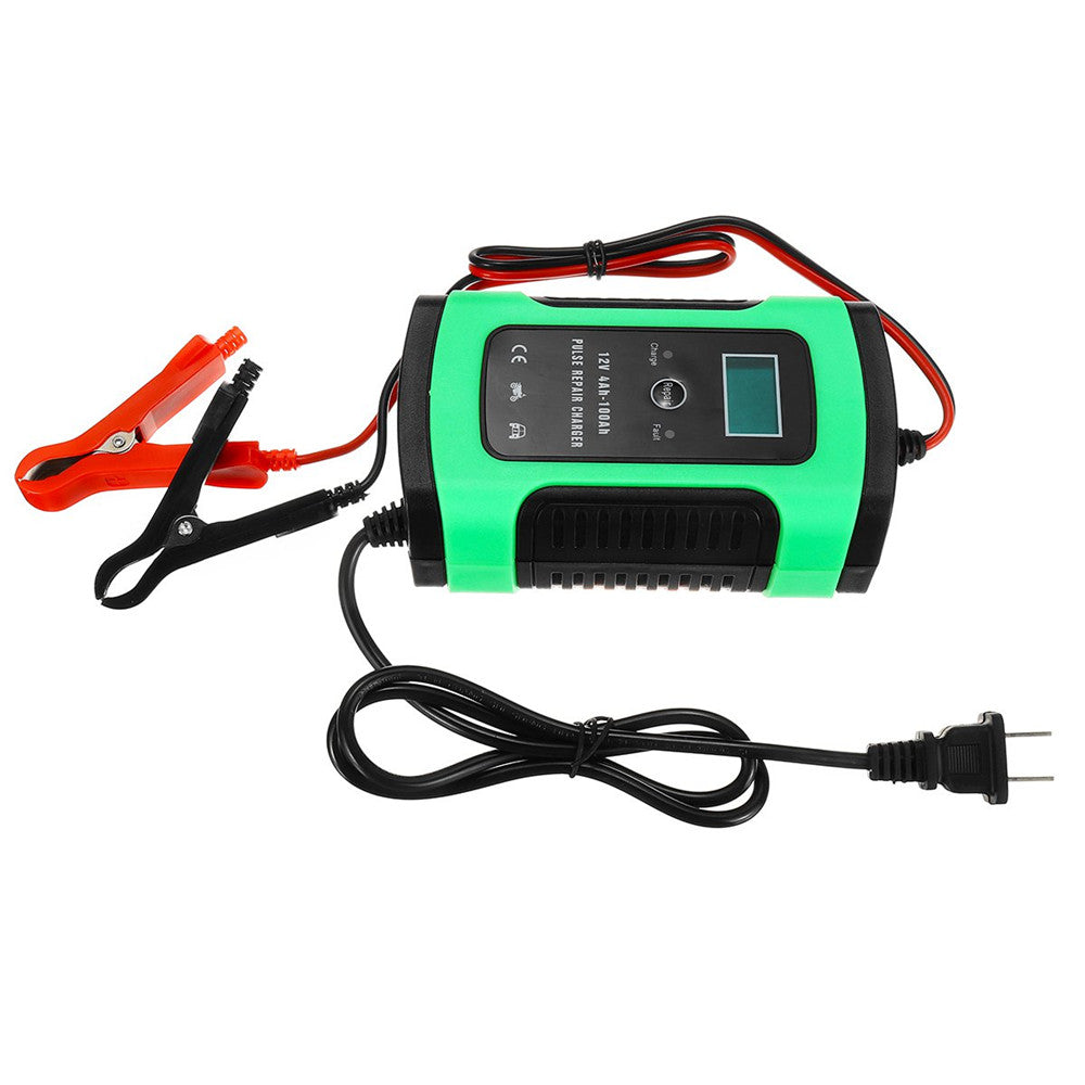BatteryCHARGER Motorcycle Car Intelligent Battery Pulse Repair With LCD Screen Charger